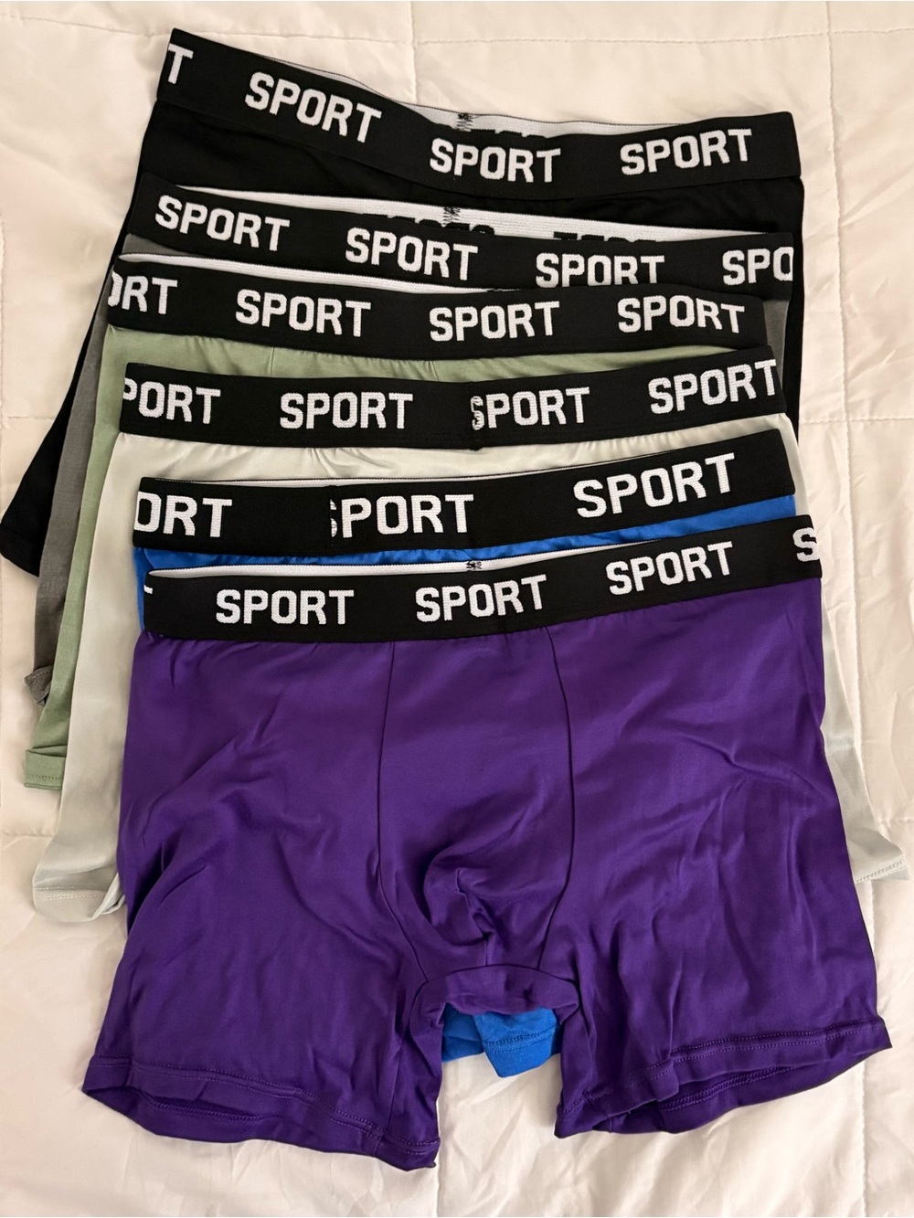 Men's SPORT Athletic Boxer Briefs 6 Pack Size Small